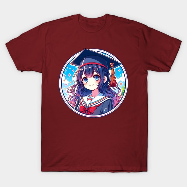 Graduation Anime girl T-Shirt by Japanese Fever